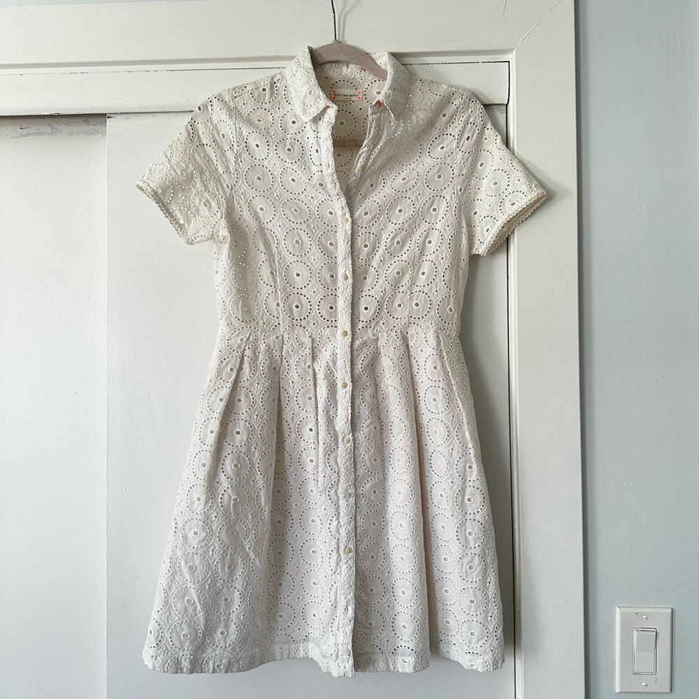 Chinti and Parker White Eyelet Dress